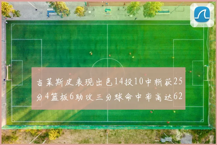 吉莱斯皮表现出色14投10中斩获25分4篮板6助攻三分球命中率高达625